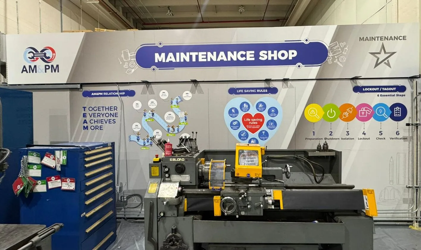 Maintenance Shop con visual management y reglas de seguridad